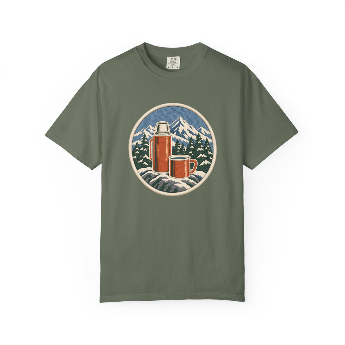 Mountain Camping Thermos and Mug T-Shirt