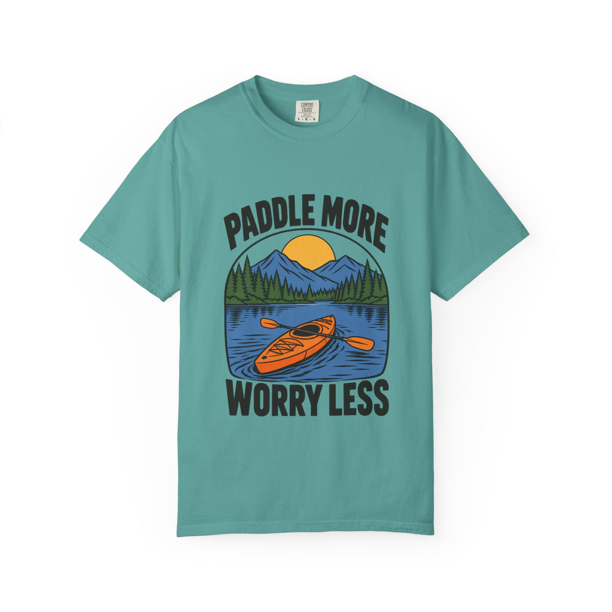 Paddle More Worry Less Kayaking T-Shirt