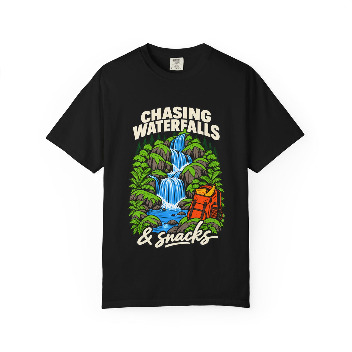 Chasing Waterfalls & Snacks Graphic T-Shirt