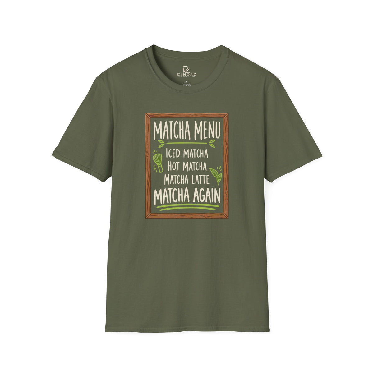 Matcha Menu T-Shirt – Iced Matcha, Hot Matcha & Matcha Latte