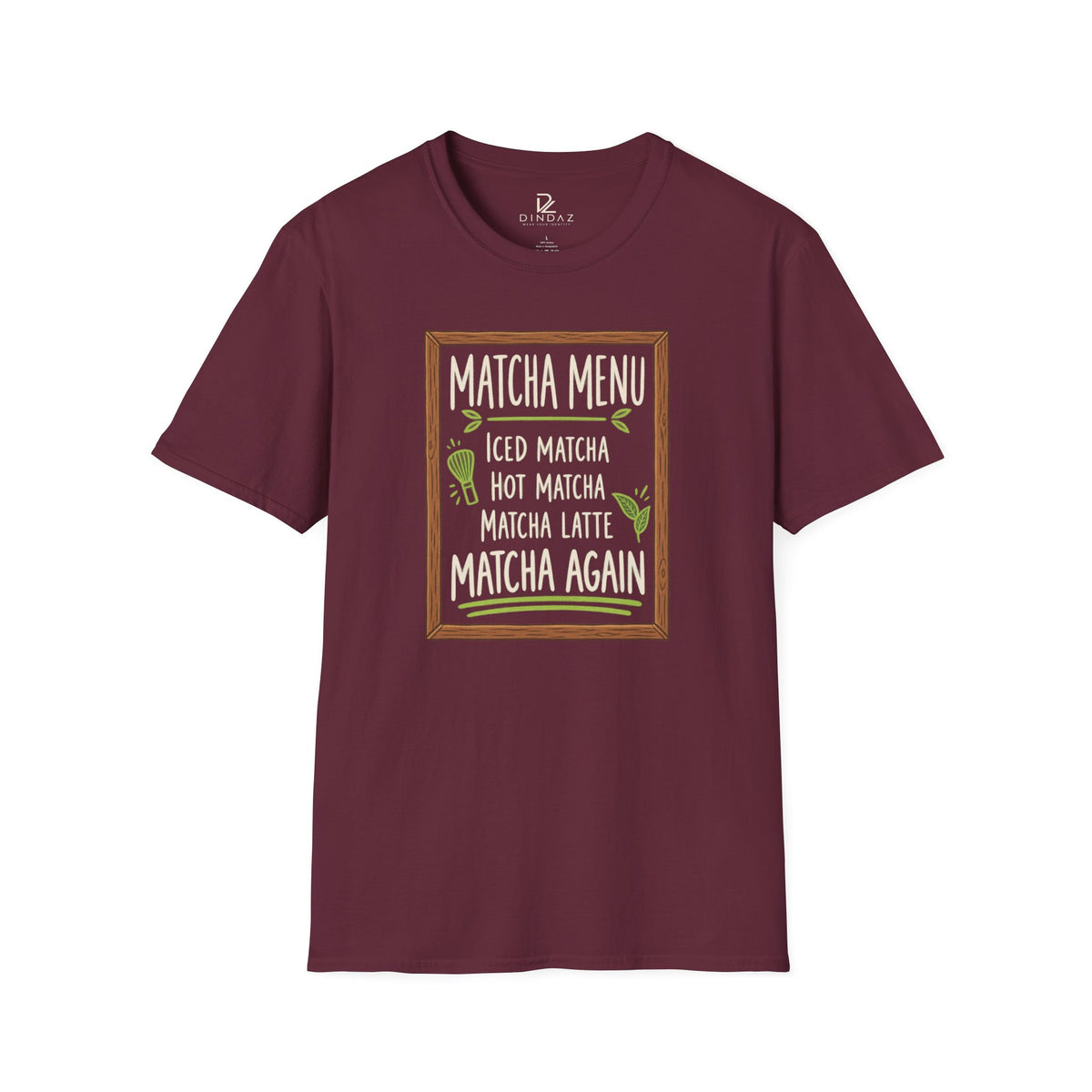 Matcha Menu T-Shirt – Iced Matcha, Hot Matcha & Matcha Latte