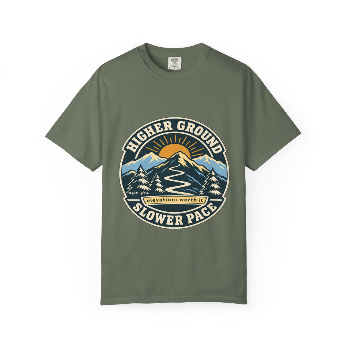 Higher Ground Slower Pace Mountain Graphic T-Shirt