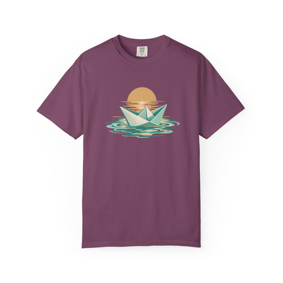 Paper Boat Sunset T-Shirt