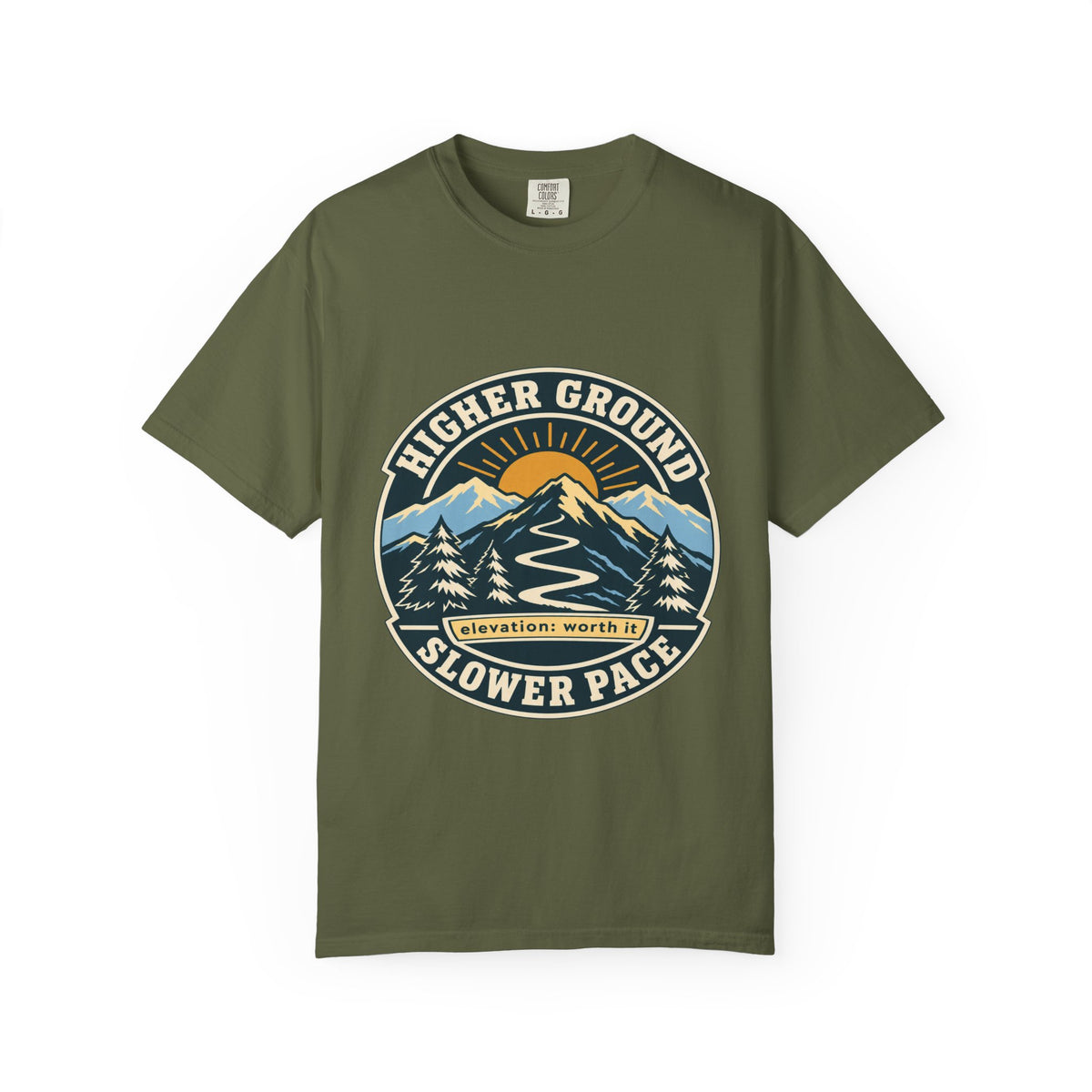Higher Ground Slower Pace Mountain Graphic T-Shirt