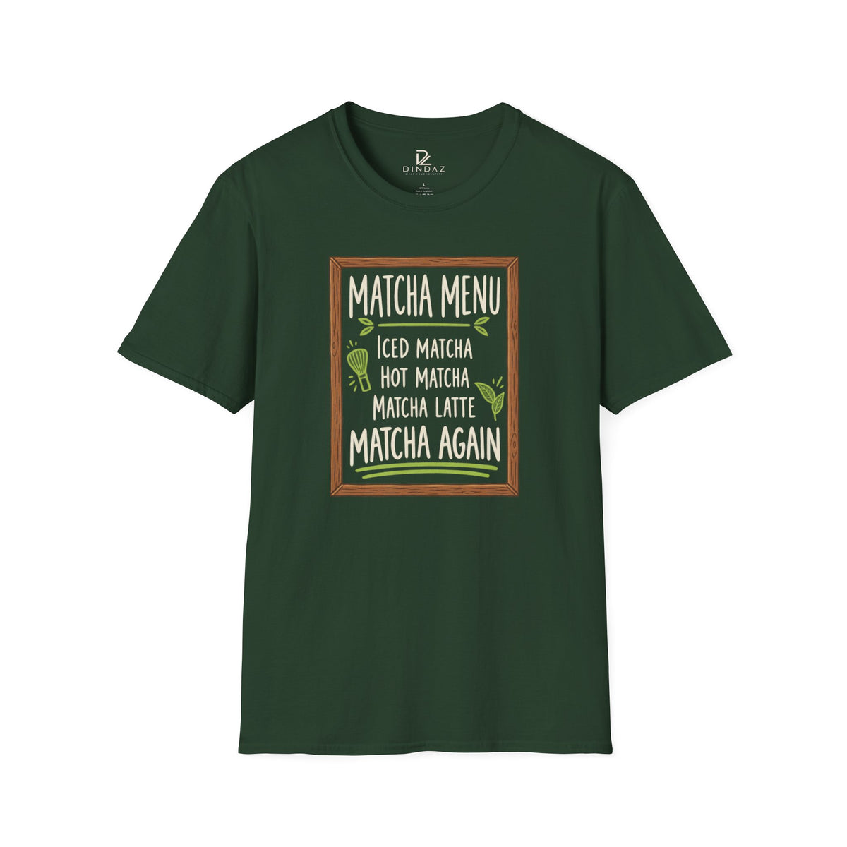 Matcha Menu T-Shirt – Iced Matcha, Hot Matcha & Matcha Latte