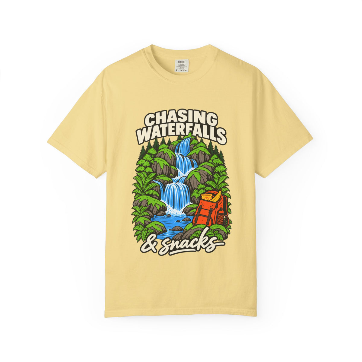 Chasing Waterfalls & Snacks Graphic T-Shirt