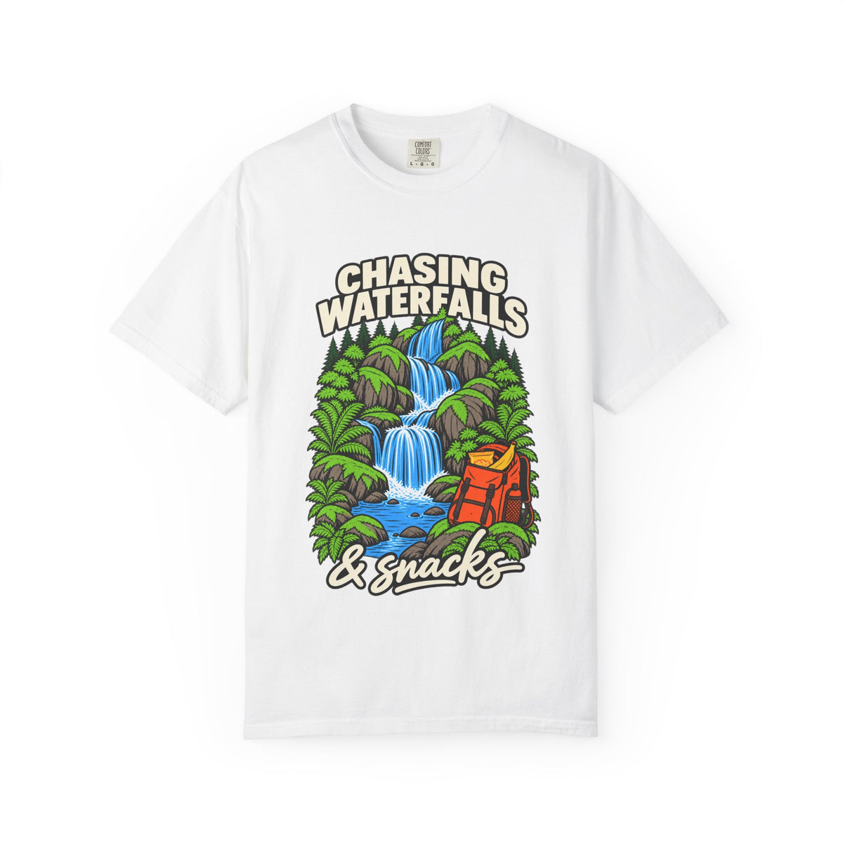 Chasing Waterfalls & Snacks Graphic T-Shirt
