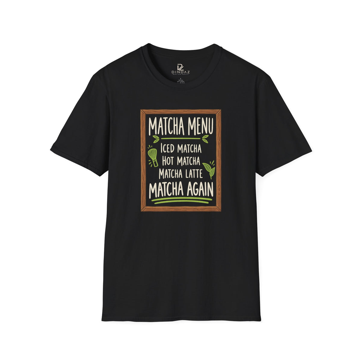 Matcha Menu T-Shirt – Iced Matcha, Hot Matcha & Matcha Latte