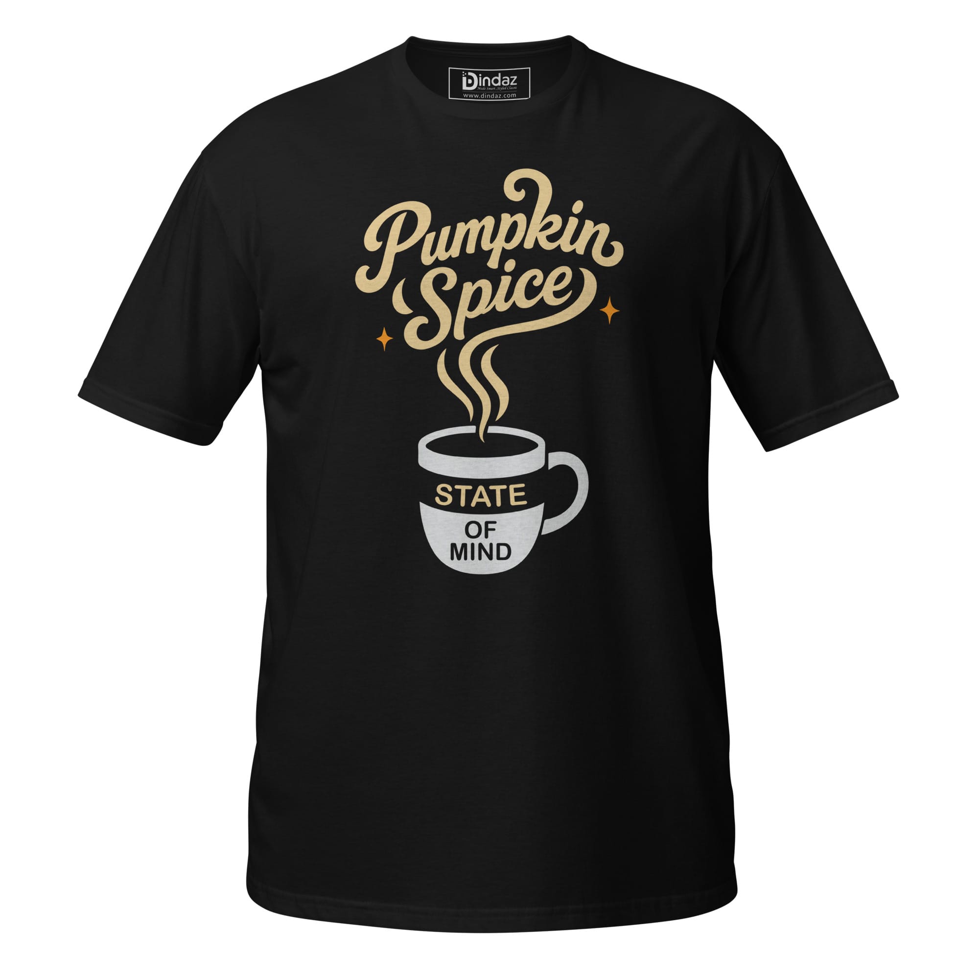 unisex-basic-softstyle-t-shirt-black-front-692273b107d63.jpg Pumpkin Spice State of Mind Dark Unisex T-Shirt - Image 1