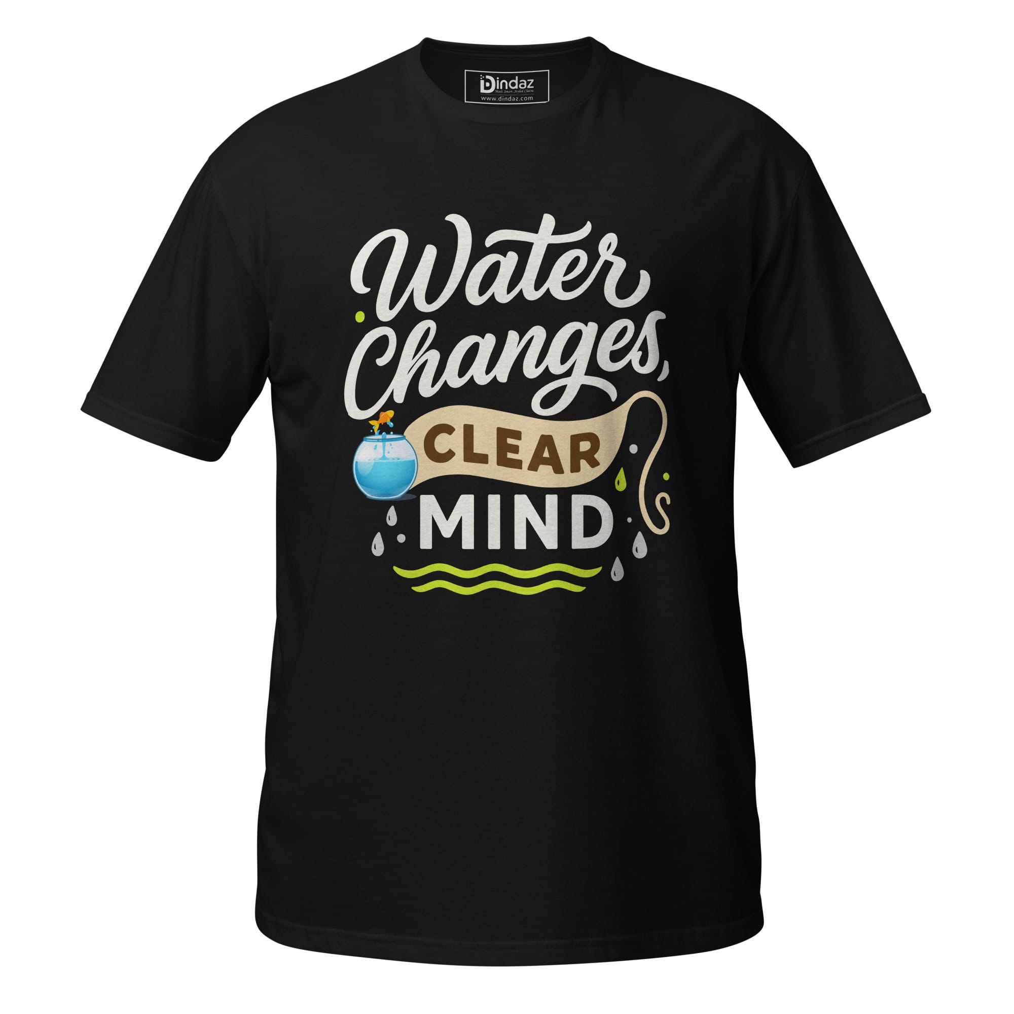 unisex-basic-softstyle-t-shirt-black-front-692325533eb91.jpg Water Changes Clear Mind Dark Tee - Image 1